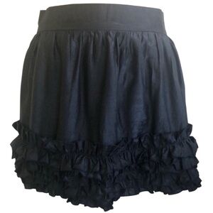 xxi Navy Blue shimmer Junior mini skirt w/ruffle hem & hidden zipper size Large